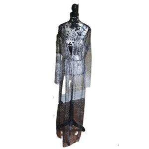 One Of A Kind Sheer Black and Silver Cover Up